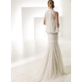 Elegant Rise Cathedral Train Lace Chiffon Wedding Dress